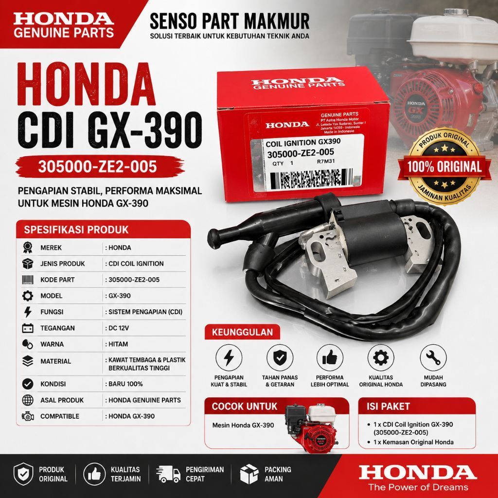 CDI / COIL IGNITION GX390 HONDA NEW ORIGINAL