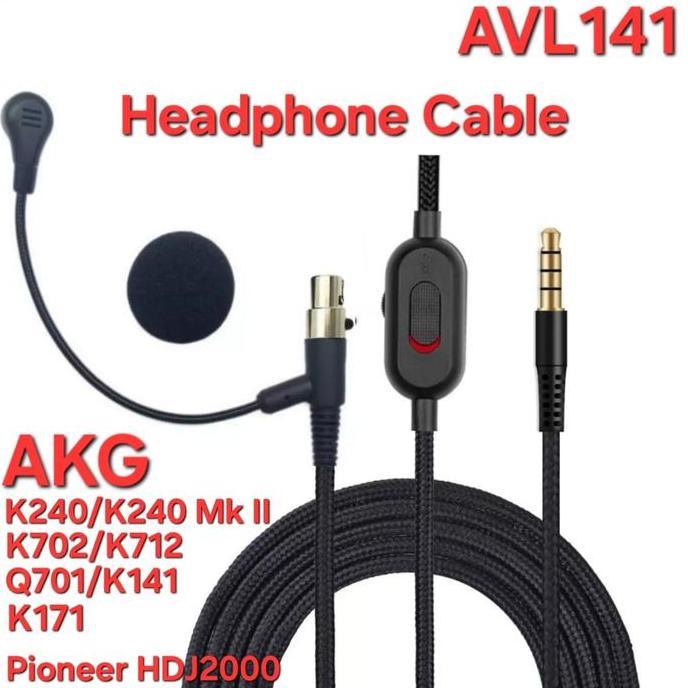 AVPRO AVL141 REPLACEMENT AKG K240 SERIES & PIONEER HDJ2000 CABLE WITH MIC POLE 2M FAS08