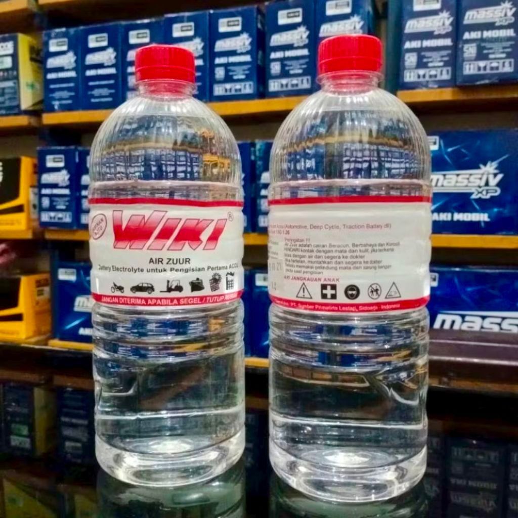 Air Accu ZUUR WIKI 1 Liter kemasan MERAH