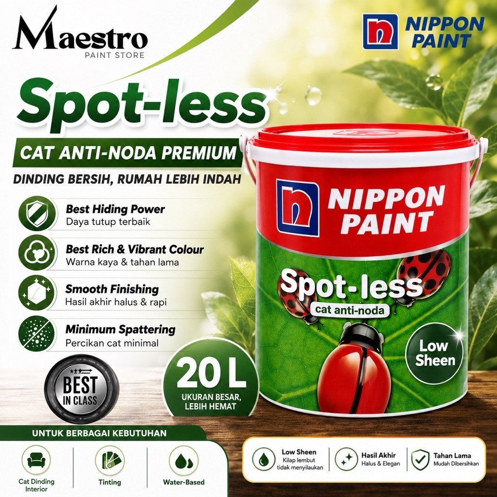 (PART 1) CAT NIPPON SPOTLESS 20 LITER BRILLIANT WHITE & BISA CUSTOM WARNA