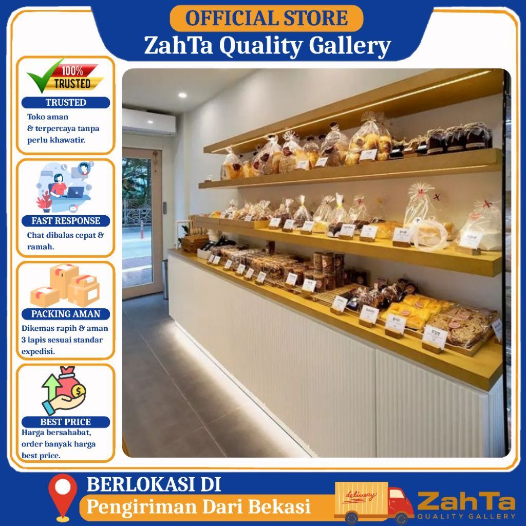 [ZahTa] Rak Display Roti Toko Interior Roti Furniture Rak Display