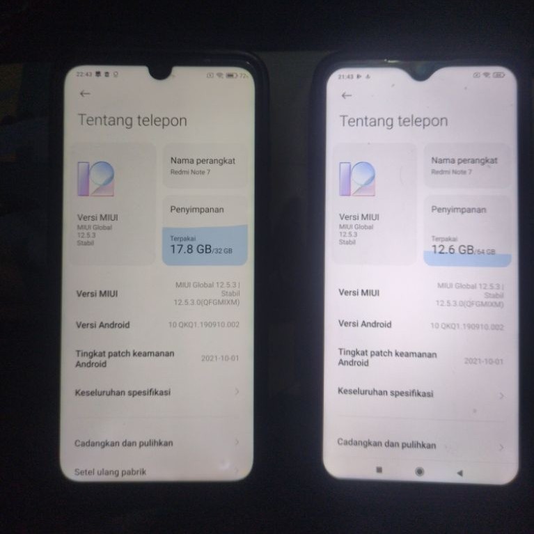 redmi note 7 2 unit (batangan)