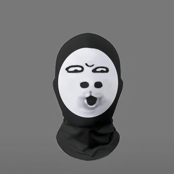 Topeng Lucu Wajah Ekspresi Abstrak Motif Meme 3D Mainan Motor Kotak Asli Kreatif untuk Masker Motor