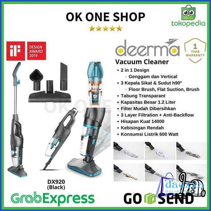 DEERMA DX920 VACUUM CLEANER 2 IN 1 / ALAT PENGHISAP DEBU DX 920 -BLACK BARU