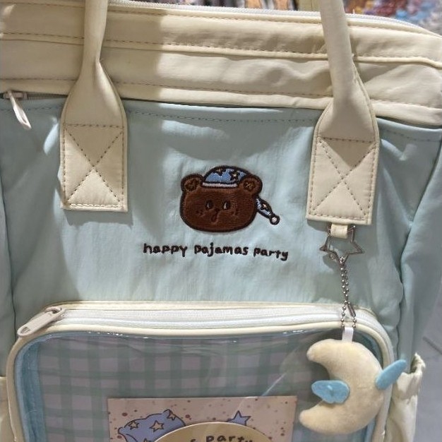 Ohsome Tas ransel sekolah fashion Egradable Bear collection blue