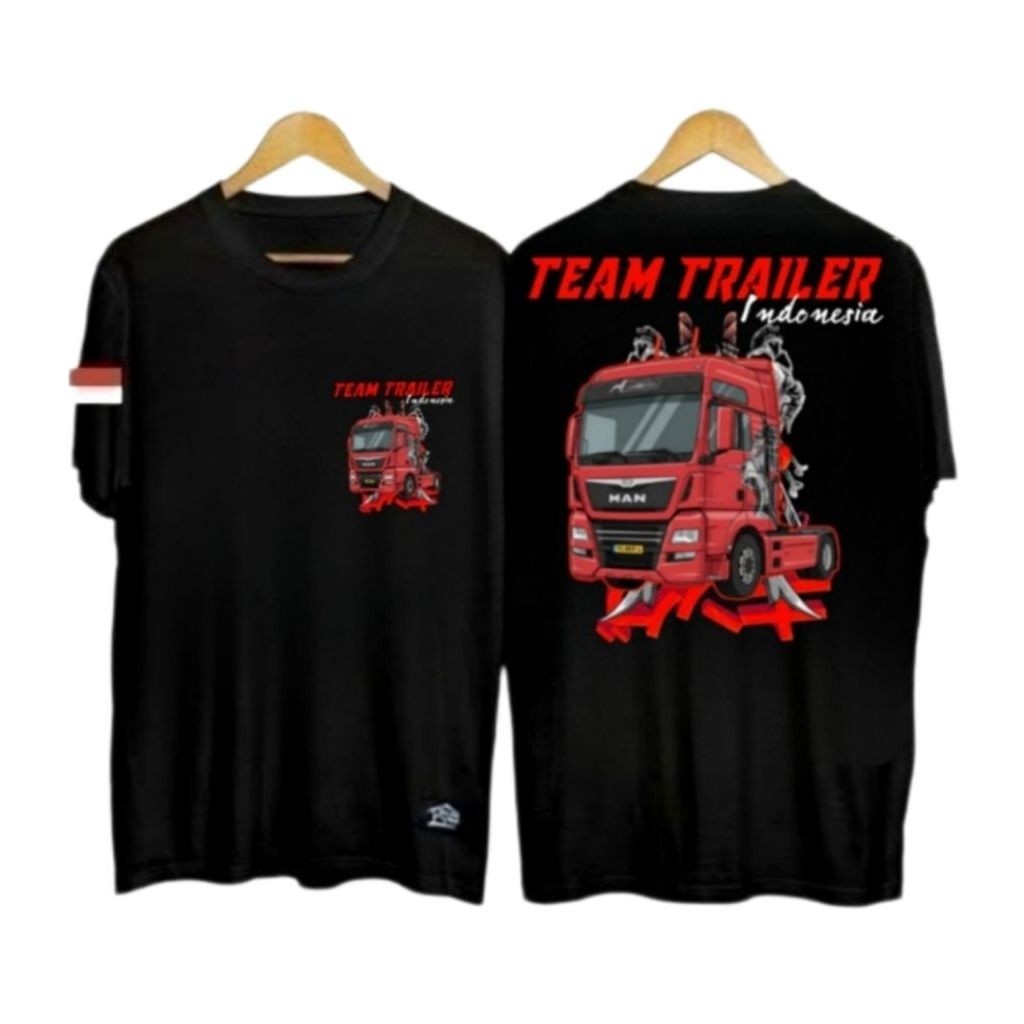 KAOS TSHIRT TEAM TRAILER CORAK MERAH