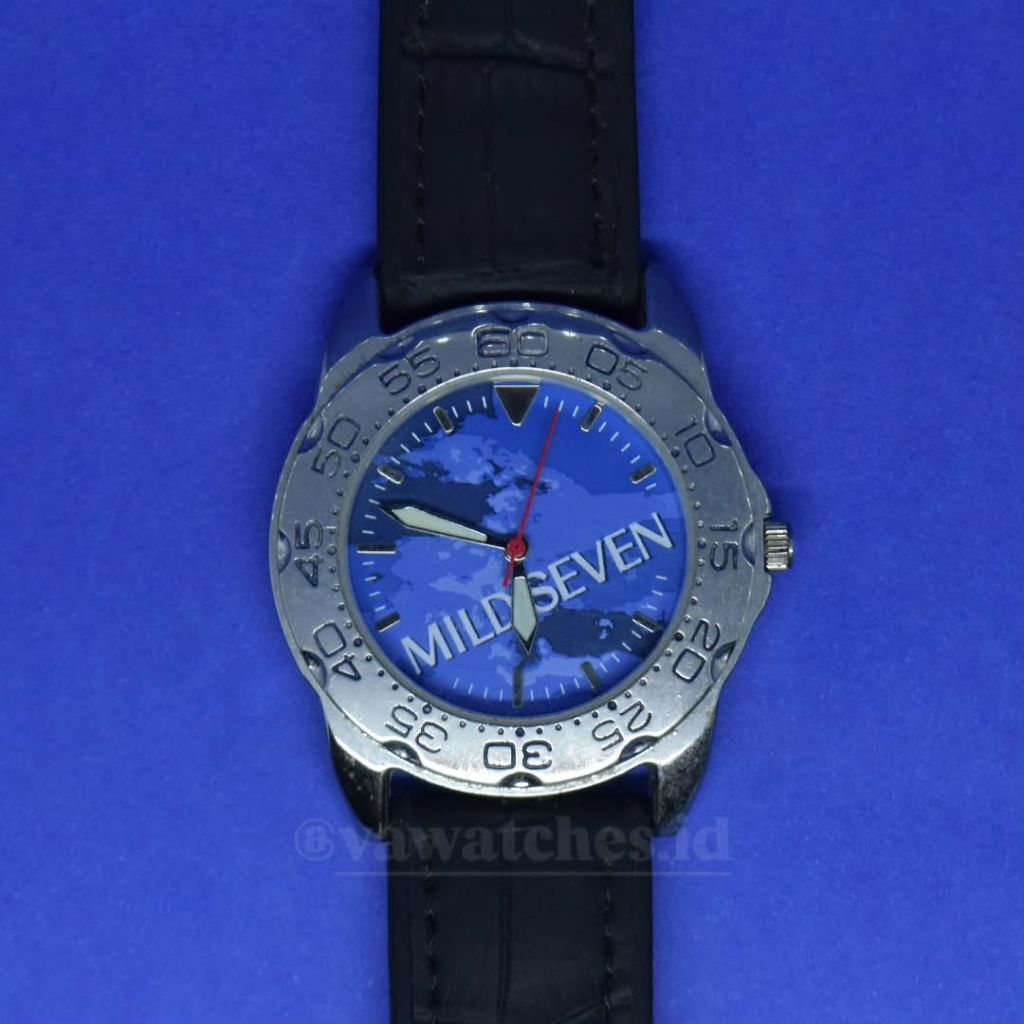 Jam Tangan Analog Mild Seven Dial Biru Tali Rubber Quartz