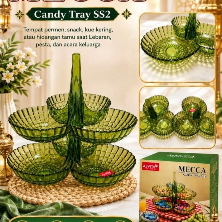 Asvita Mecca Candy Tray Susun 2 Plastik Cerah
