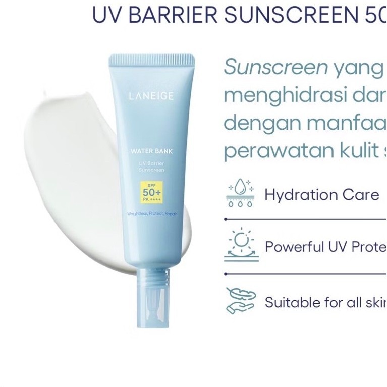 NEW | LAN*IGE Water Bank UV Barrier Sunscreen 50 ml | BUKaN PreLOVED