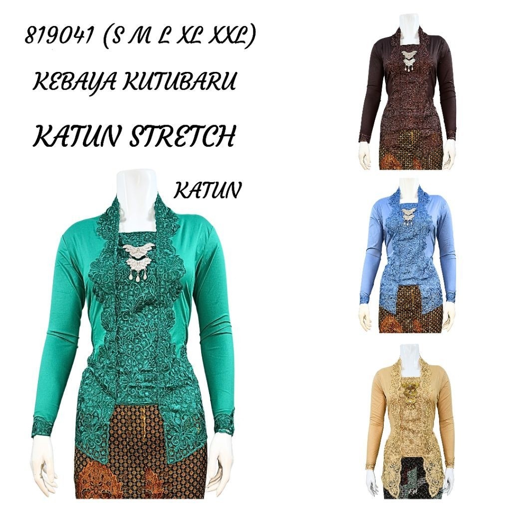 Indah Collection KEBAYA KUTUBARU LENGAN PANJANG BORDIR SENADA KATUN STRETCH/ KATUN MELAR KEBAYA WISU