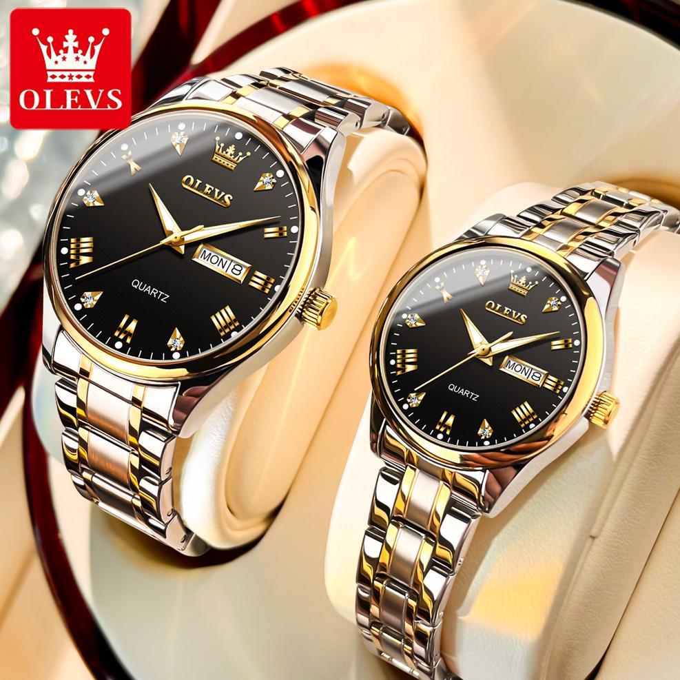 ORIGINAL OLEVS Jam Tangan Couple Pasangan Original Anti Air Analog Watch Cod KEKINIAN