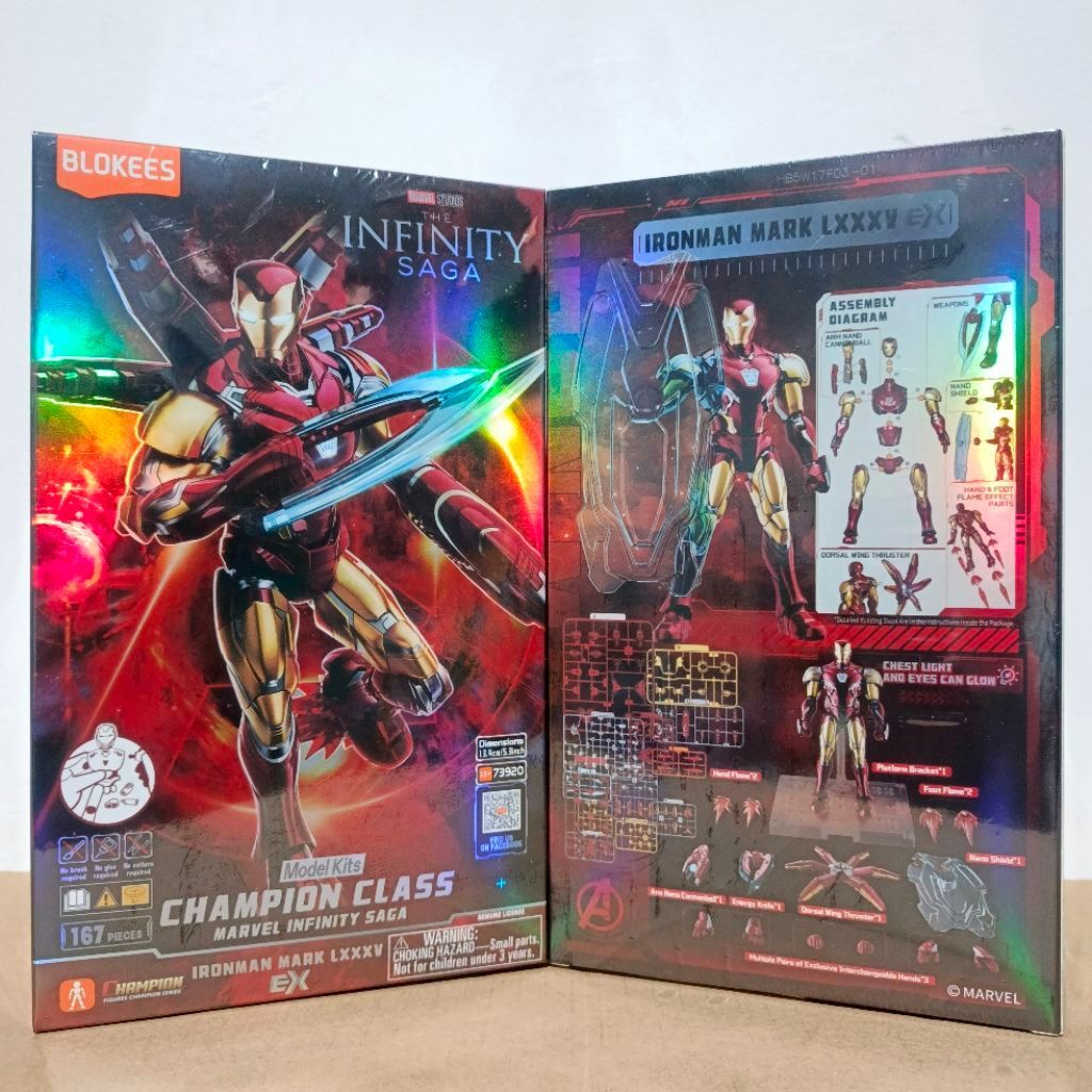 RAB Toys Blokees Marvel Studios The Infinity Saga Champion Class CC 01 Ironman MK 85 EX Mark LXXXV A