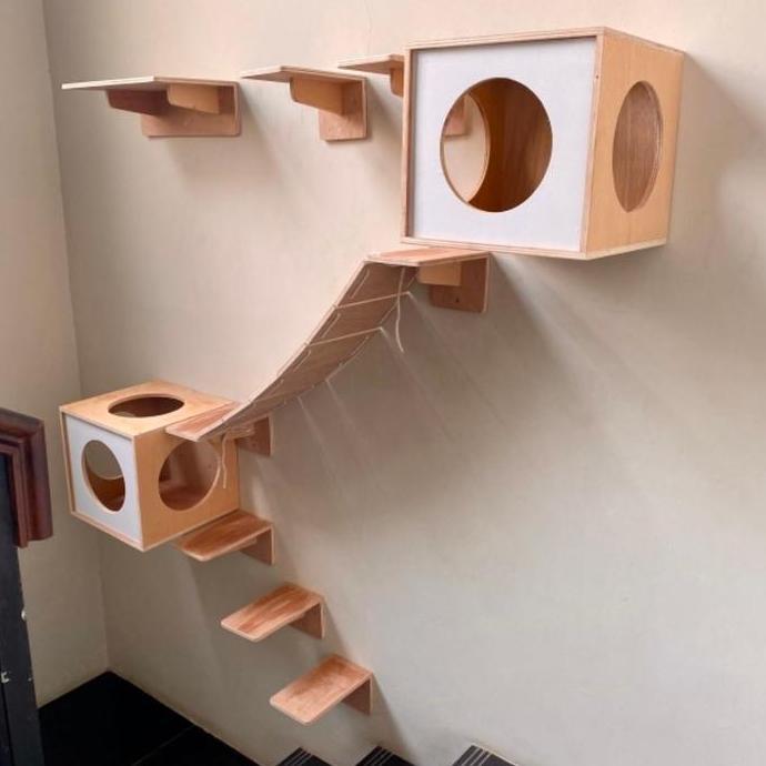 Pet- Playground Kucing Dinding/Playground Kucing Set/Kandang Kucing/Box Kucing/Garukan Kucing/Kandan