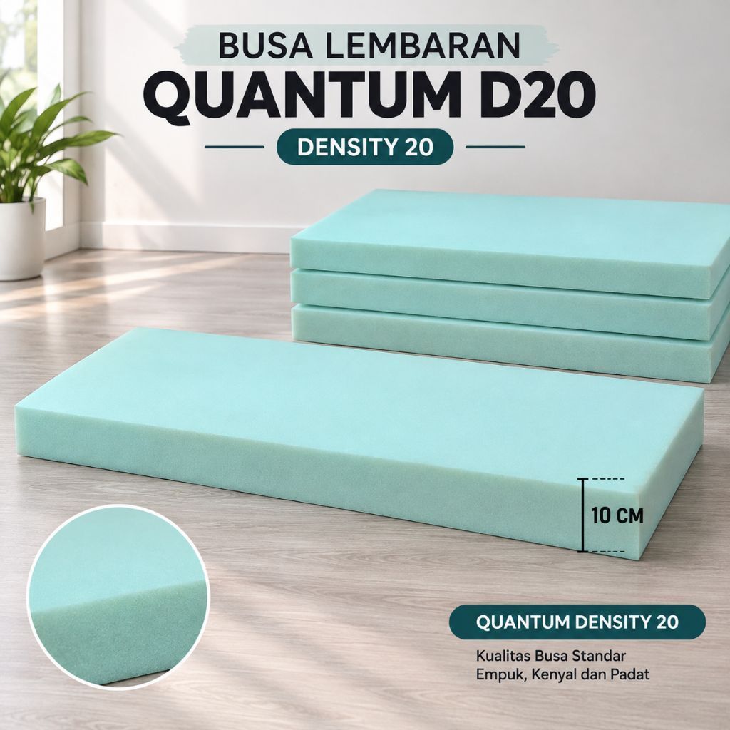 Busa Lembaran Quantum Density 20 Tebal 10cm | Busa Lembaran Alas Duduk Kursi Kayu | Jati | Sofa | Bu