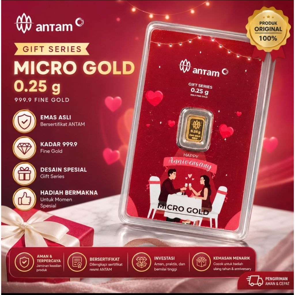 Emas Mini 24 Karat Antam x Hartadinata - Desain Unik, Hadiah Istimewa, Investasi Emas