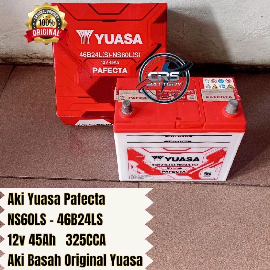 Aki Mobil Yuasa NS60LS - 46B24LS 12v 45Ah Accu Basah Original Yuasa