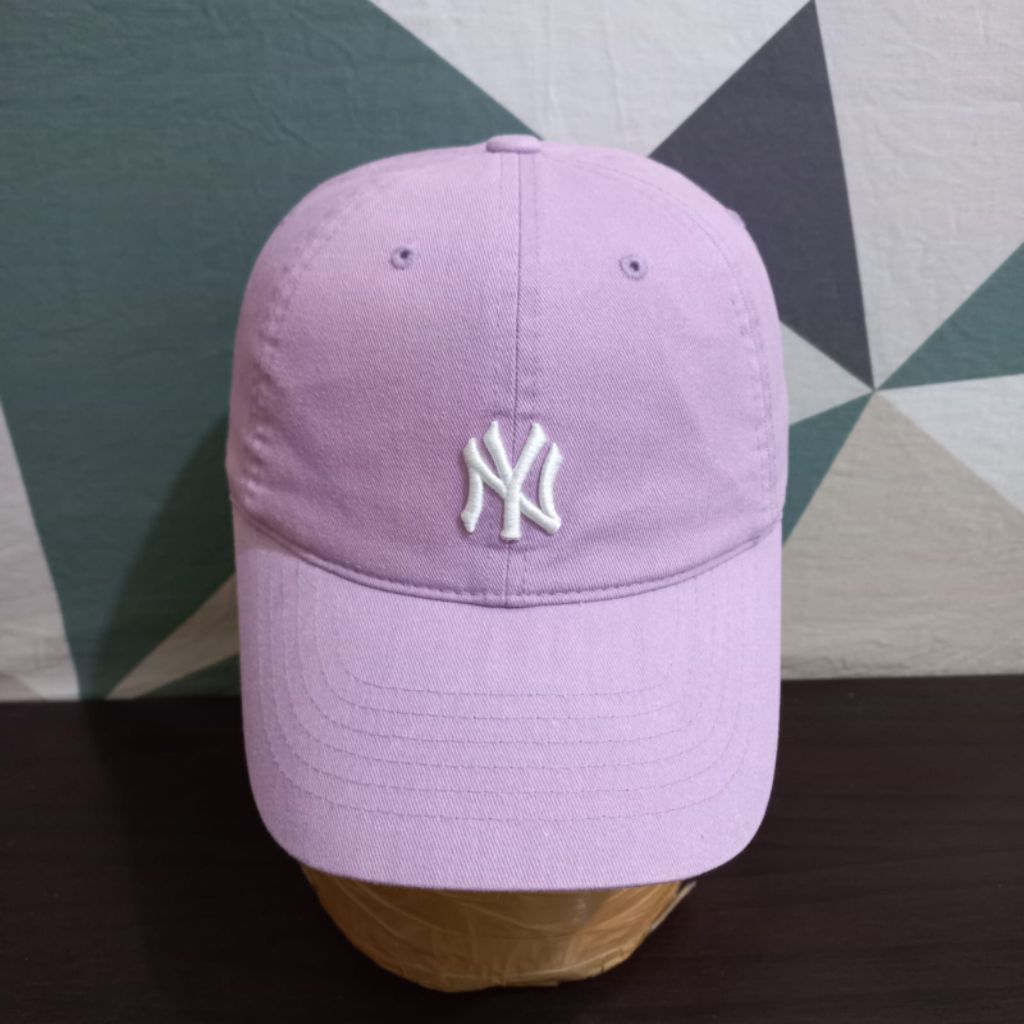 Topi eMLB Setelan Baseball Wanit Logo NY Ungu stok 7978
