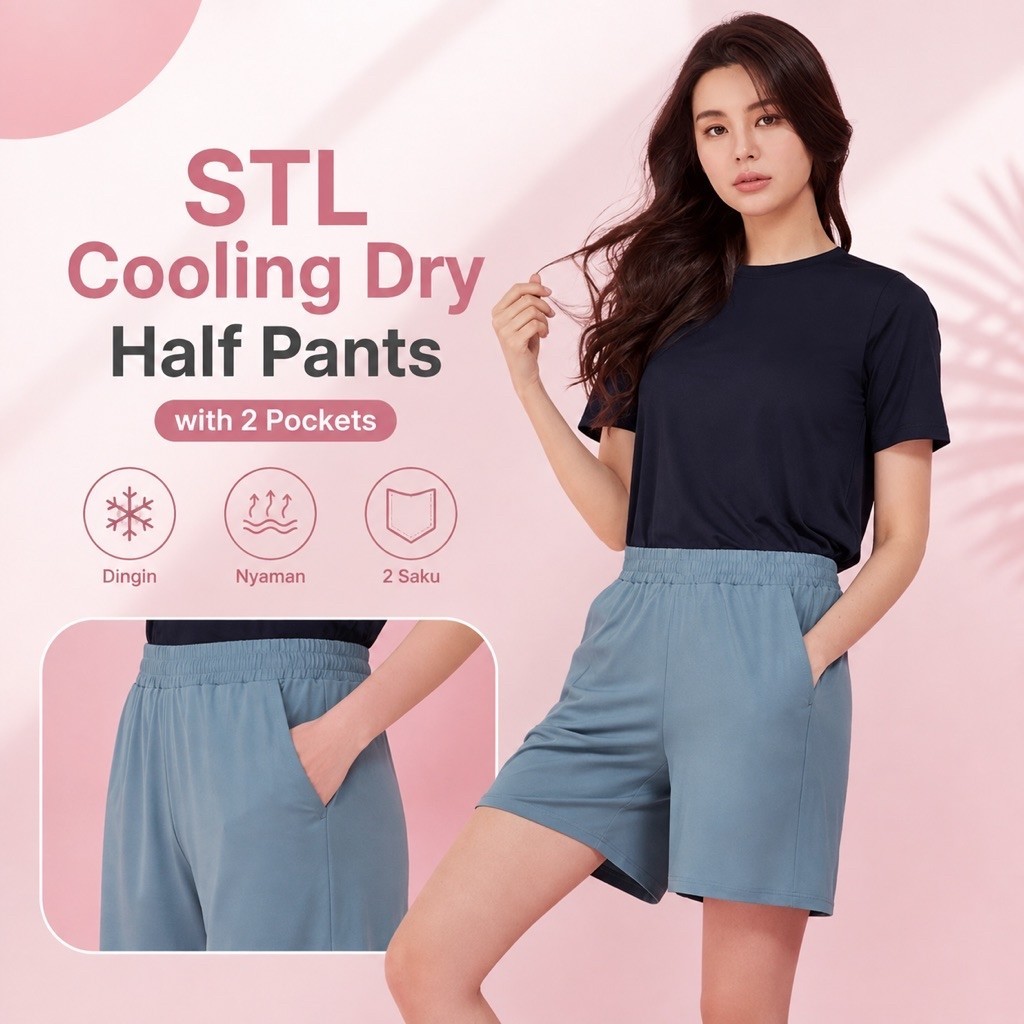 [Minnetica] STL Cooling Dry Half Pants with 2 Pockets