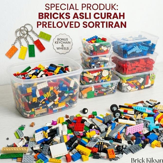 brick kiloan curah original, random, Mainan anak balok susun Bekas dan bersih. kompatibel lego