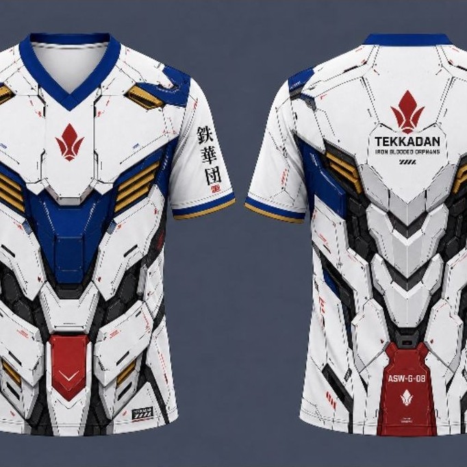 Kaos Dryfit fullprinting Mecha Gundam barbatos Tekkadan