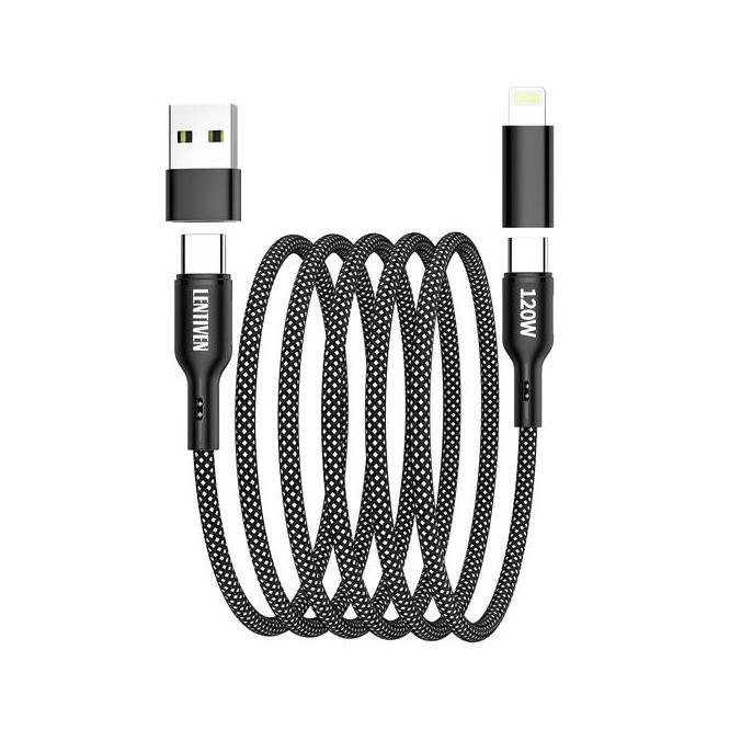 [Bestprice] LIANGWE LENTIVEN 120W Kabel Data Fast Charging Dengan Magnetic Micro usb Type C TO Type 