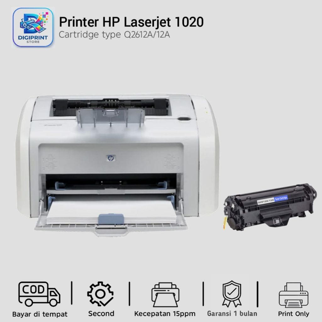 Printer HP LaserJet 1020 bekas siap pakai bergaransi