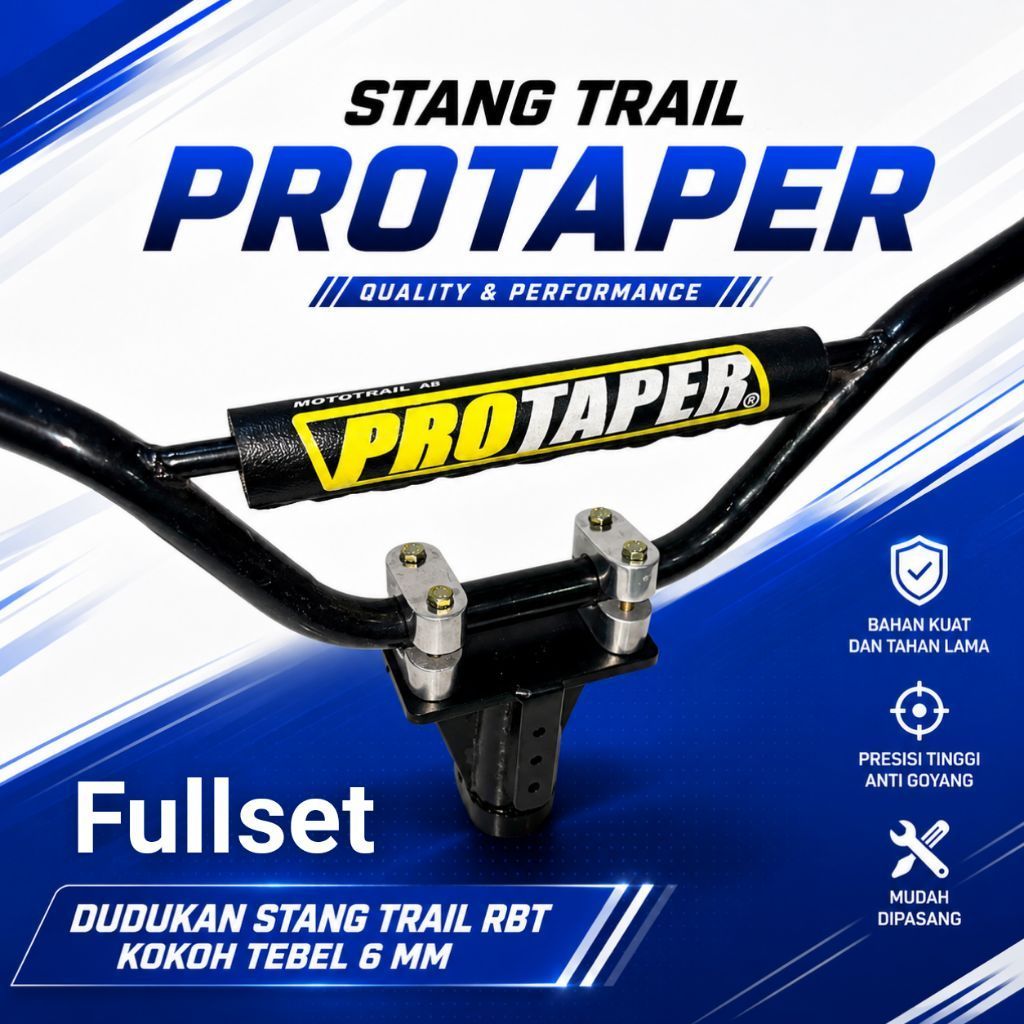 Fullset Stang Trail Protaper Set Tapak Stang Trail RBT Tebal 6,5 mm Untuk Honda Yamaha Bebek Matic