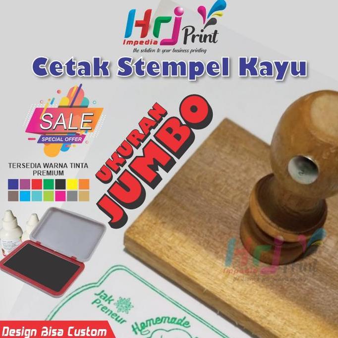 Cetak Stempel Kayu Ukuran Jumbo Cetak Stempel Kayu Desain Custom Suka