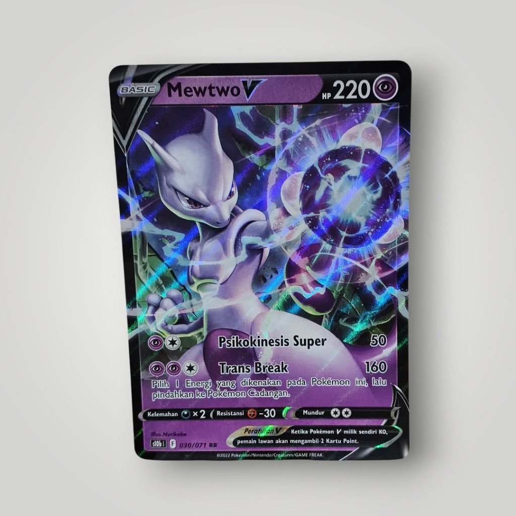 kartu pokemon RR Mewtwo V 2022 ID
