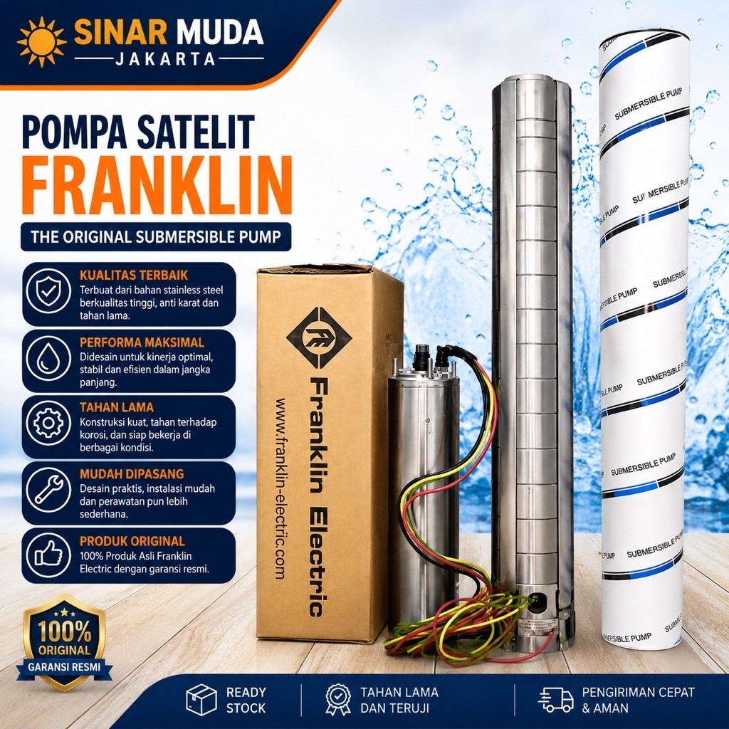 POMPA SATELIT 4 INCH FRANKLIN 3Hp 380v POMPA 4SP8/16 OUTLET 2 INCH