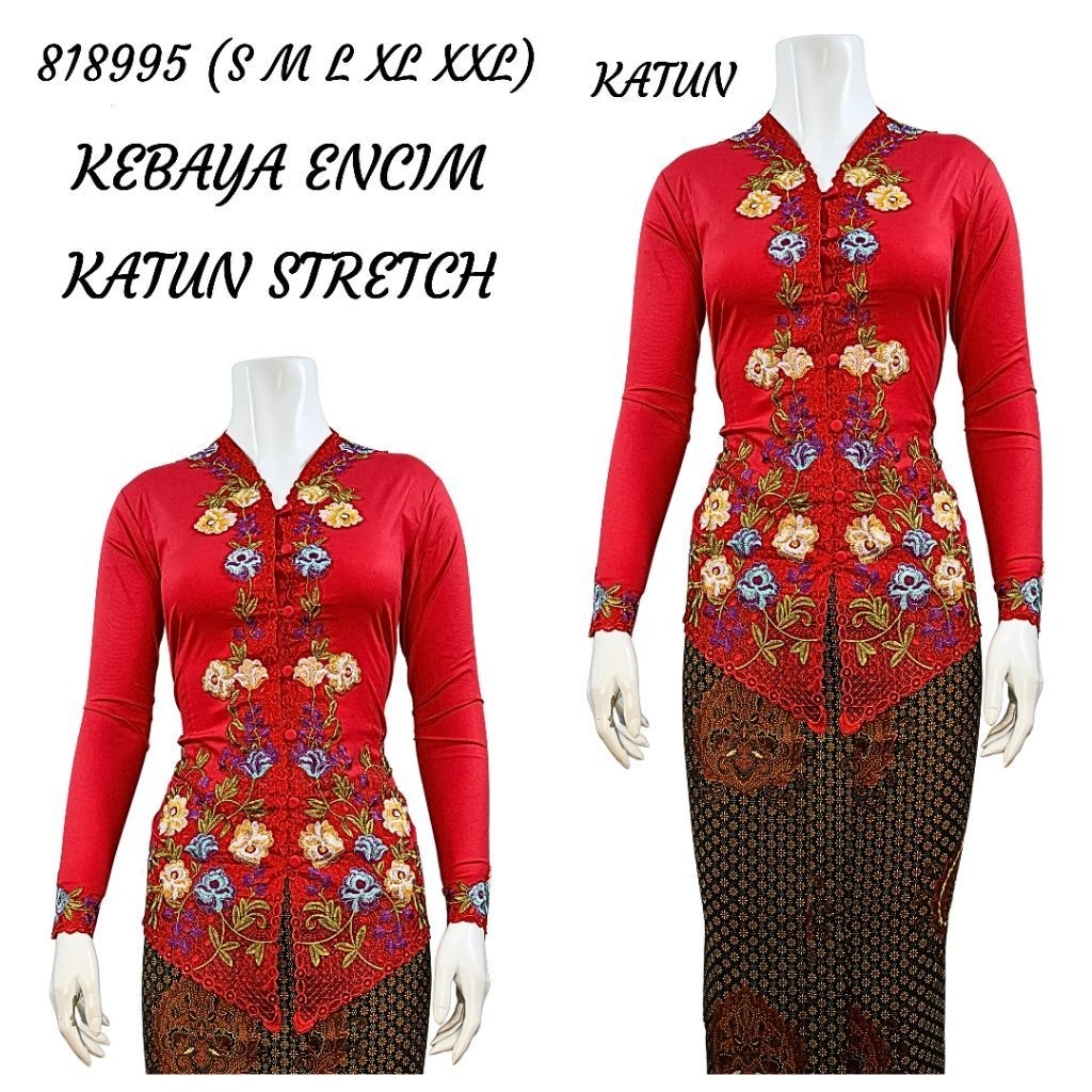 Indah Collection KEBAYA ENCIM LENGAN PANJANG BORDIR KOMBINASI WARNA KATUN STRETCH KATUN KEBAYA WISUD