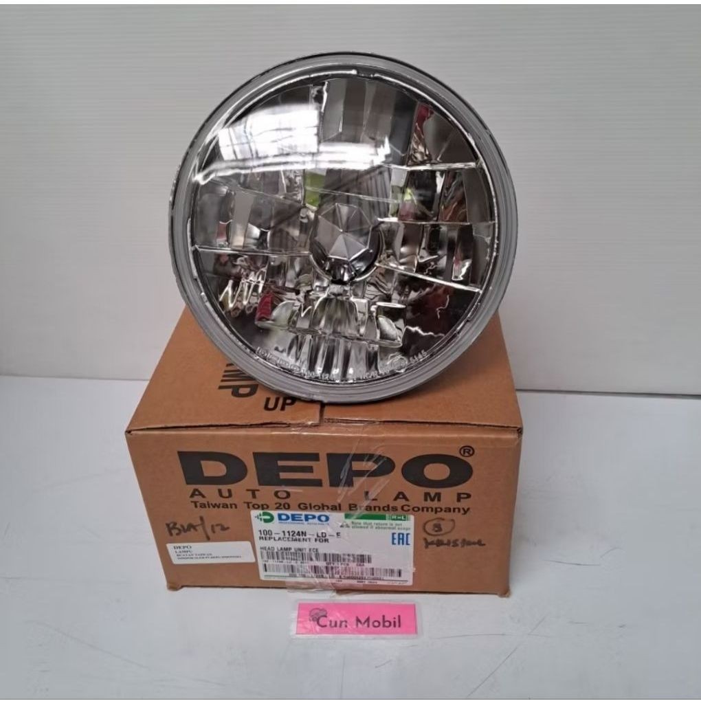 Head lamp lampu bulat besar 7 inch Kristal Hardtop 2F Hiace bensin diesel 12R L300 lama Hijet 55 S10