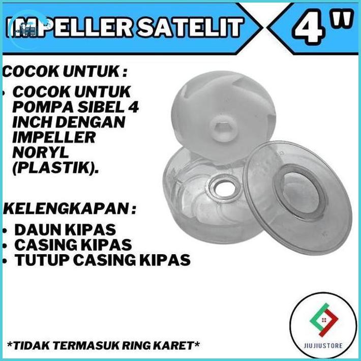 San Ei Kipas Impeller Pompa Satelit 4 Inch Noril Impeler Submersible Noryl 4" San Ei Universal Sible