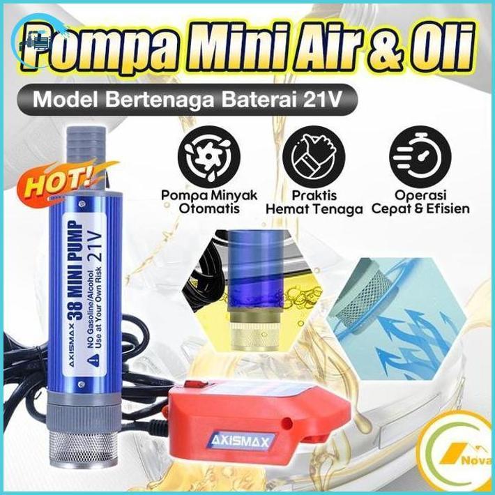 Axismax Pompa Air Celup Mini Cordless 21V Pompa Minyak Solar Water Pump Elektrik Portable Mesin Sedo