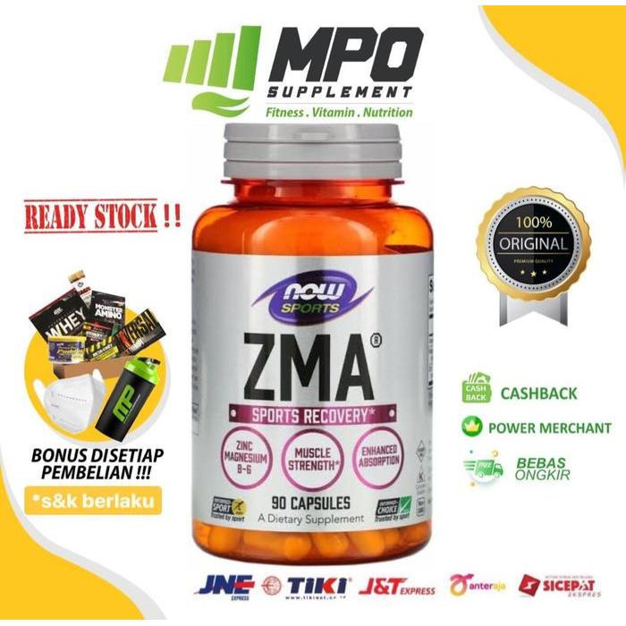 NOW Sports ZMA (90 caps) NOW Foods ZMA NOW ZMA Suplemen Recovery - Kemasan Normal