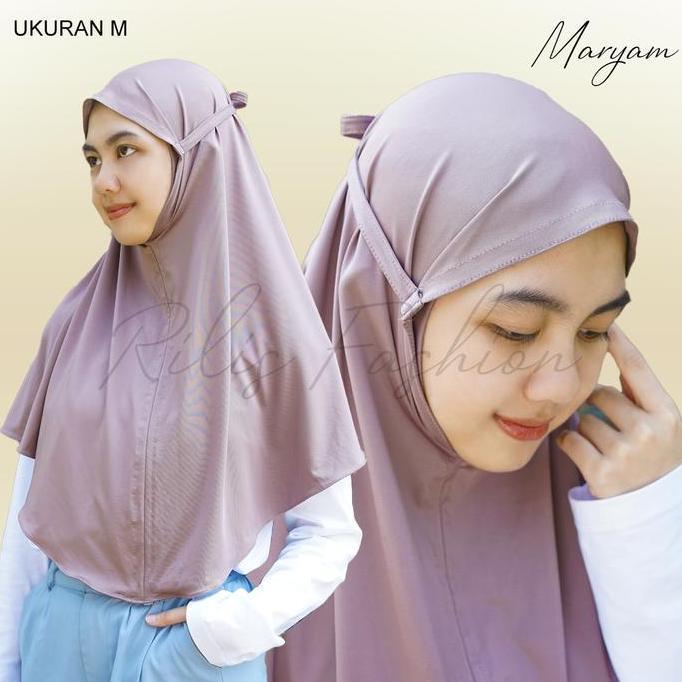 Veil- Bergo Instan Maryam Ukuran M-Jilbab Tali Santai Bahan Jersey/Bergo Tali Non Ped/Kerudung Marya