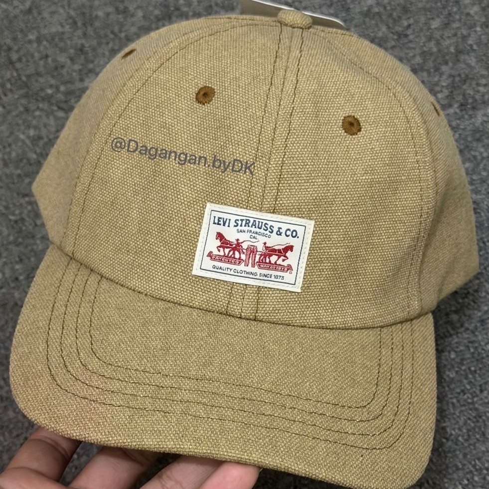 Topi Levis Cap Authentc Logo Original 100% Dark Beige