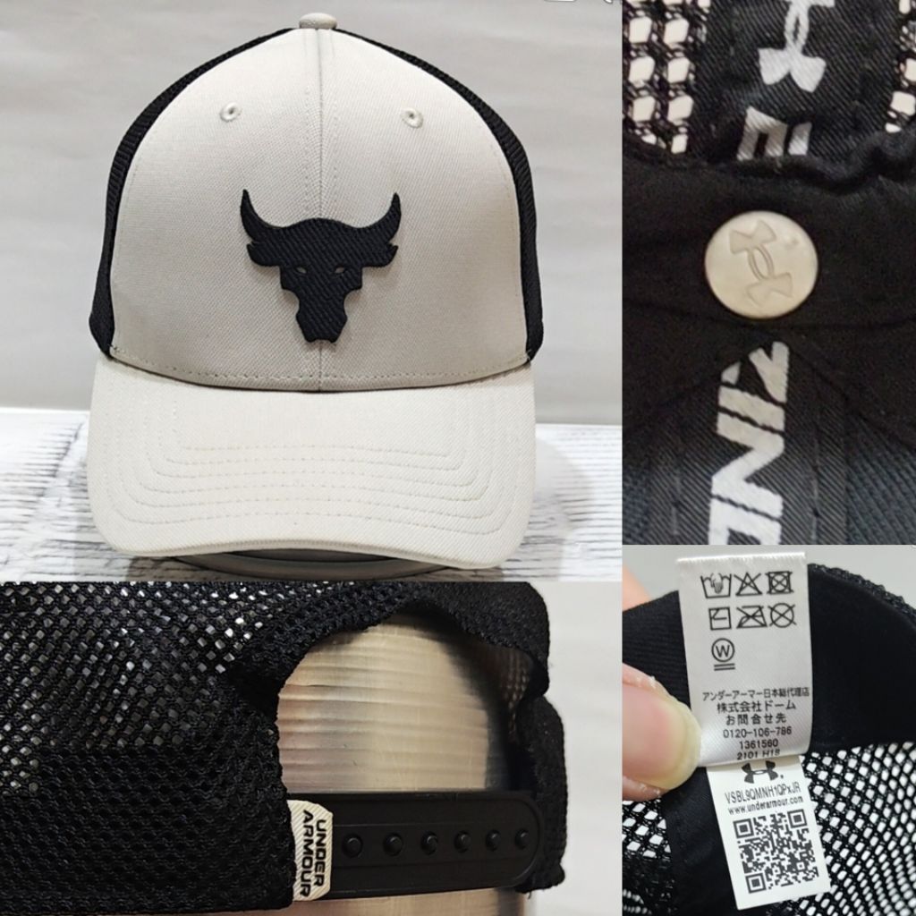 Topi UA Under Armour Project Rock Pro Fit Trucker Cap 2tone Authentic Ori 2nd ( Big Size )
