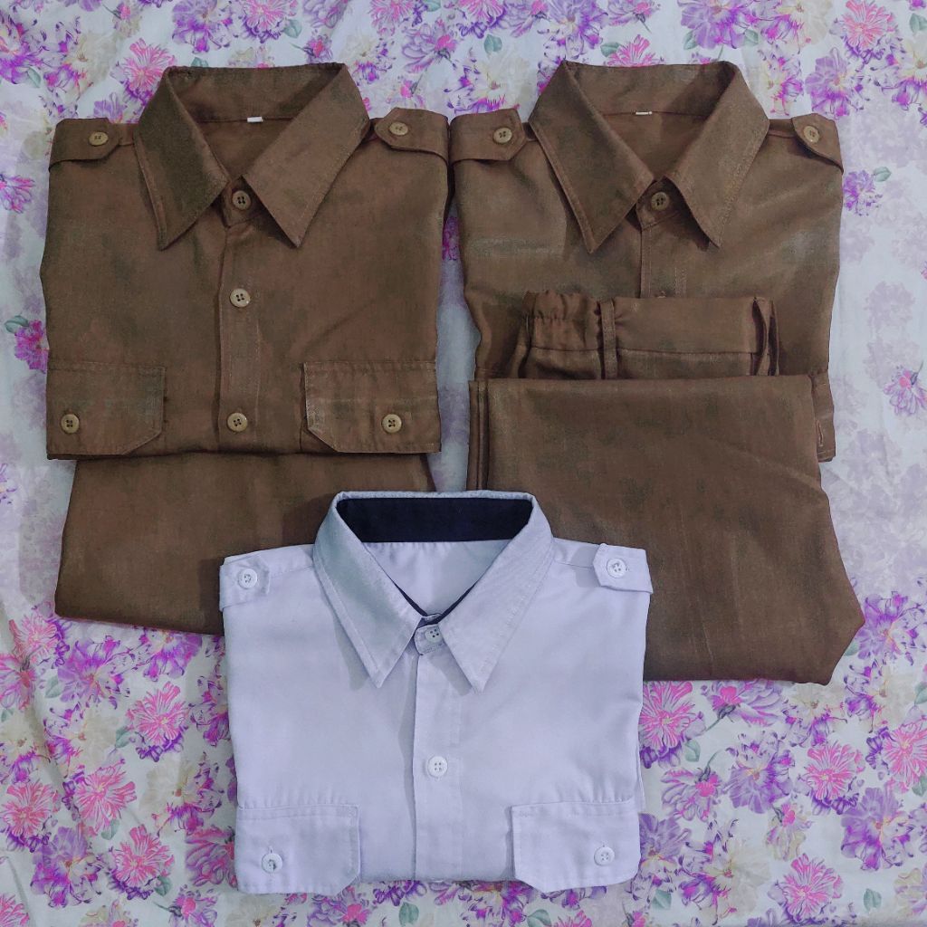Seragam PNS (Khaki tua & Putih PDH) Preloved