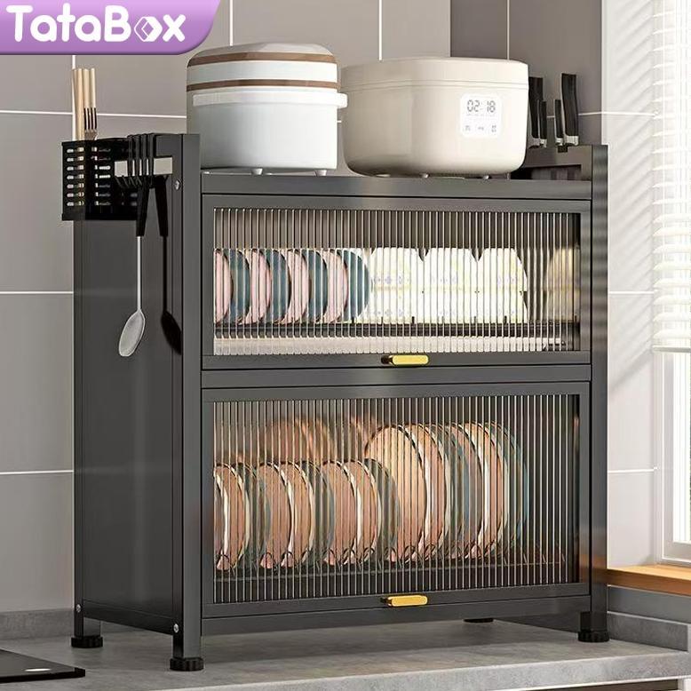 Hot Tatabox Rak Piring Tertutup Rak Cuci Piring  Lemari Piring Kecil Stainless Steel Rak Dapur Dish