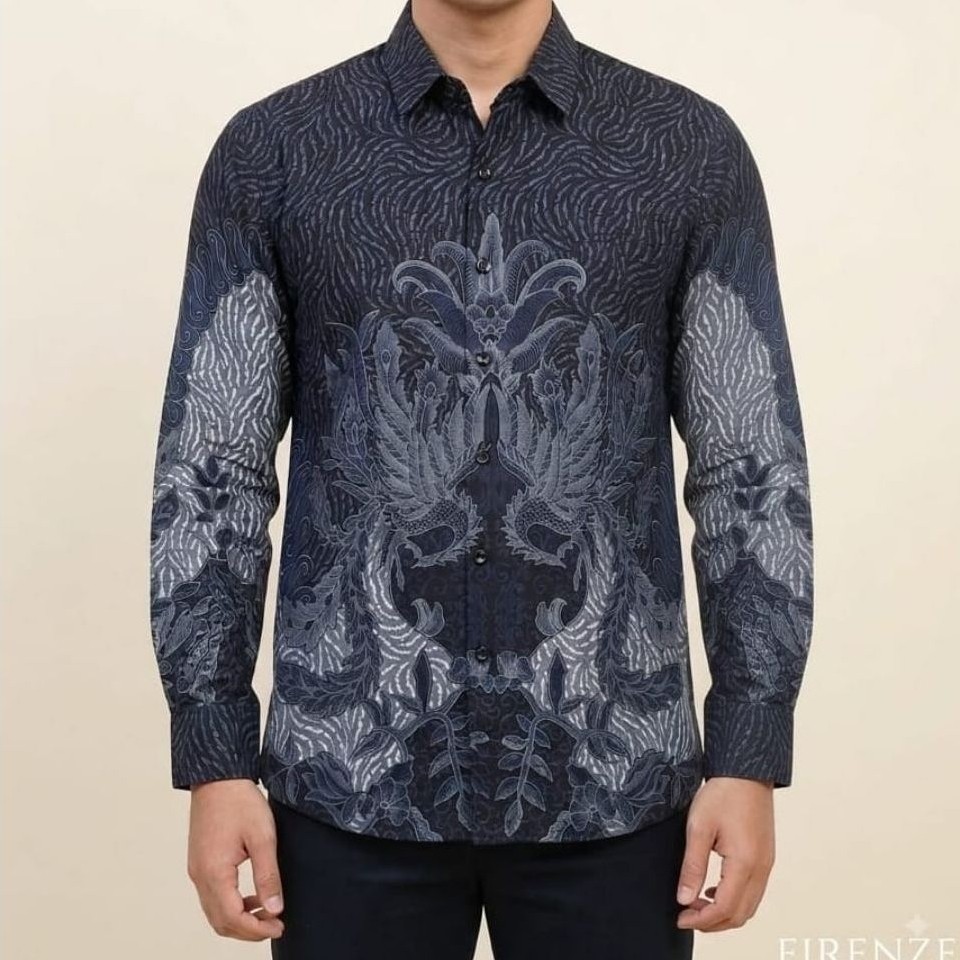 FIRENZE size M- XL KEMEJA PANJANG BATIK PRIA / KEMEJA BATIK COWOK / KEMEJA BATIK INDONESIA /  KEMEJA
