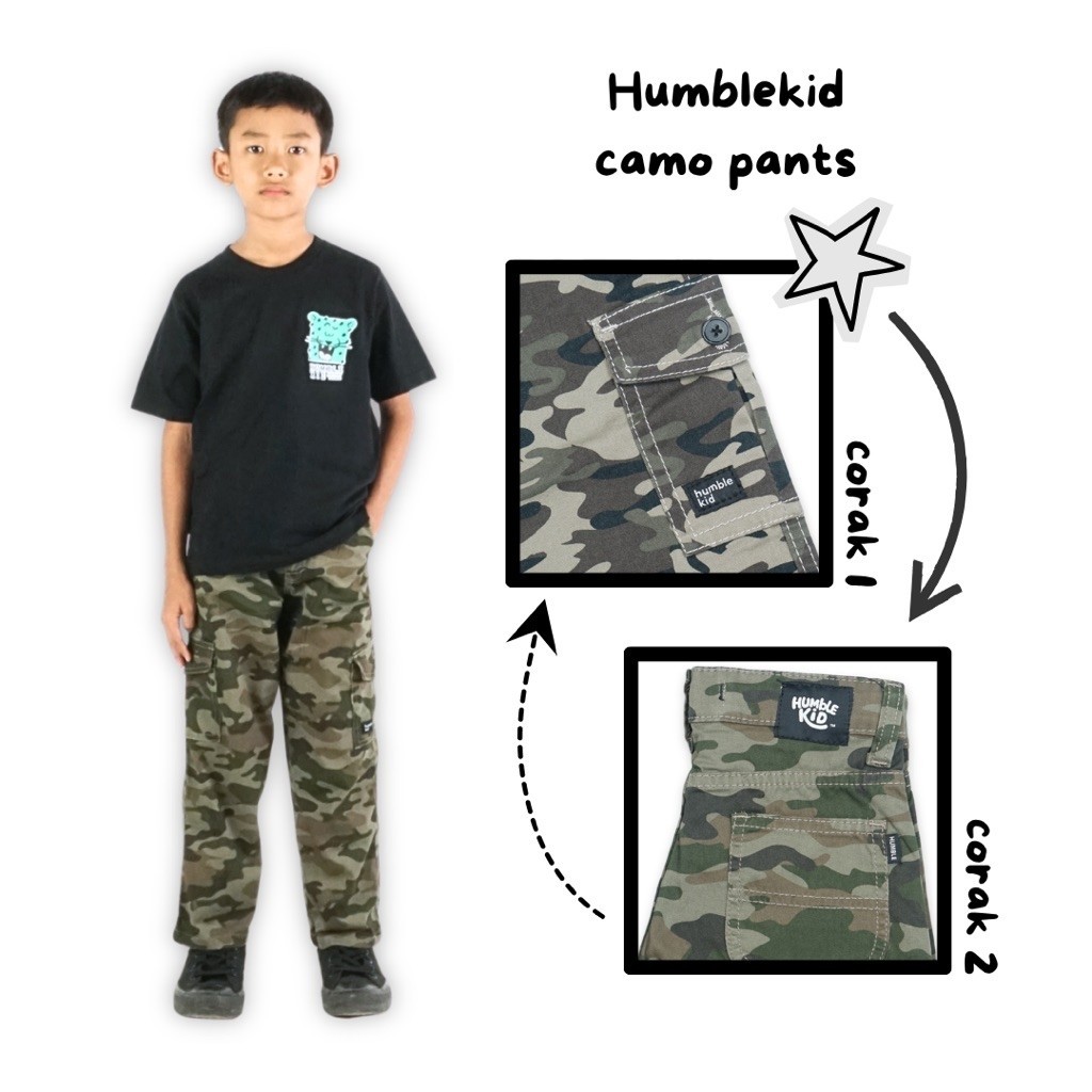 CAMO CARGO ARMY - KIDS PANTS - HUMBLEKID