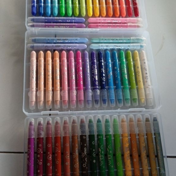 GRASP Crayon Satuan Ukuran Sedang Refill Banyak Warna Baru Segel