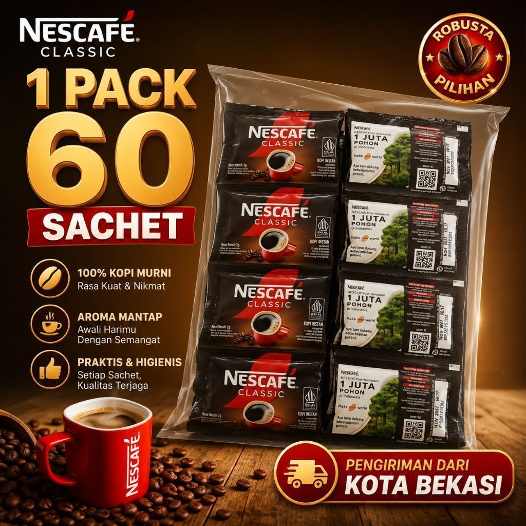 NESCAFE CLASSIC – 1 PACK ISI 60 SACHET