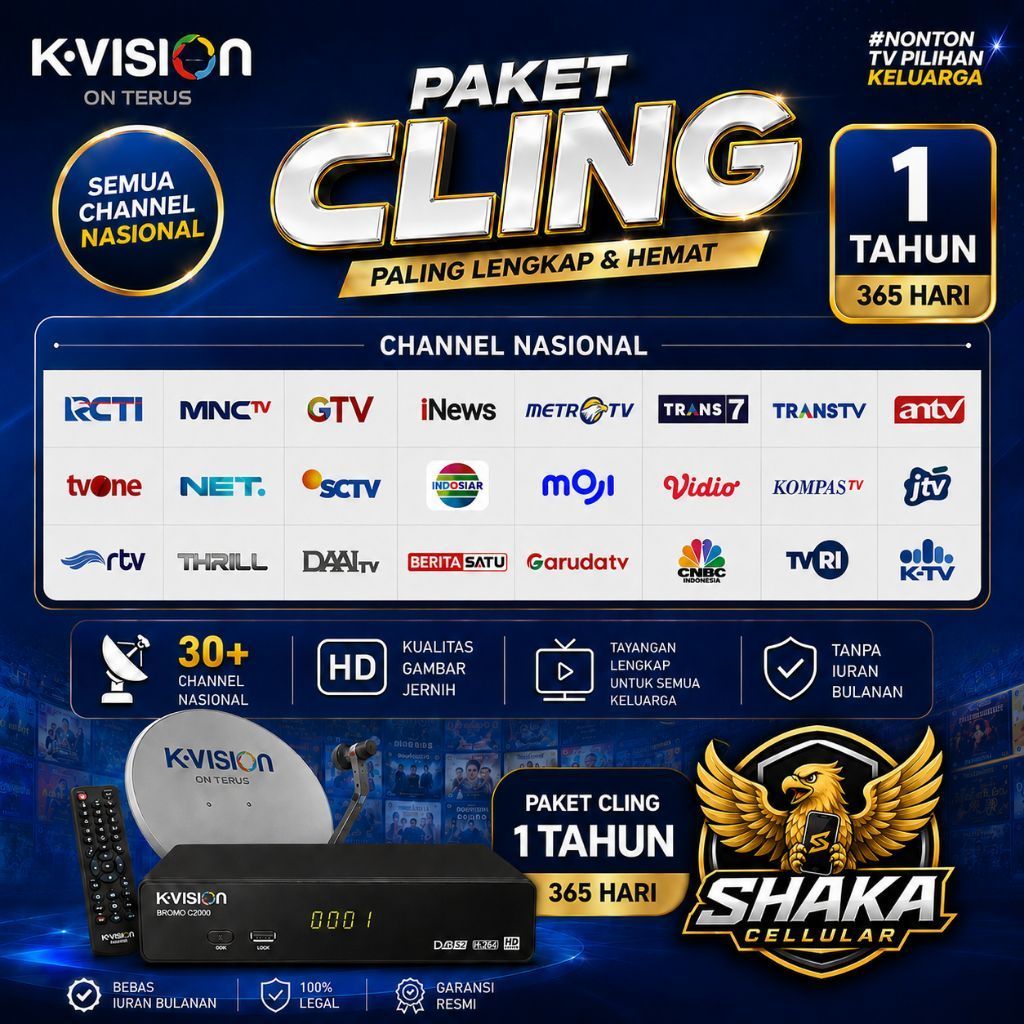 Isi Paket Cling Reciver K-Vision 1Tahun