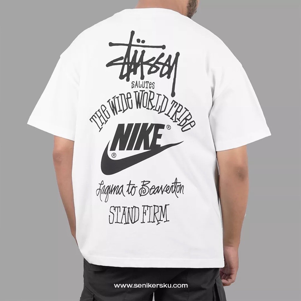 NIKE x STUSSY SS23 The Wide World Tribe White Tshirt Tee Baju Kaos Original