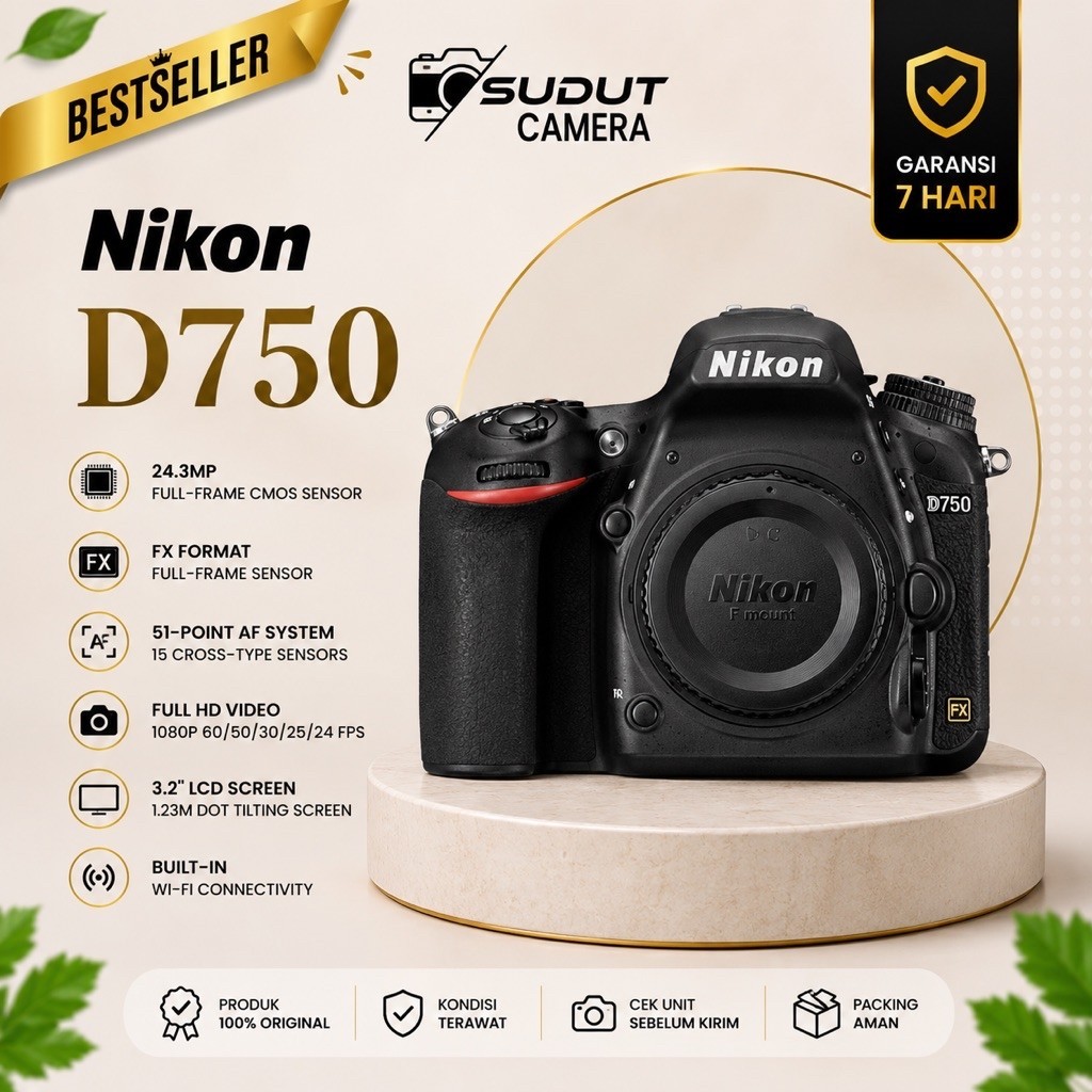 Nikon D750 WIFI Fullset Bestseller