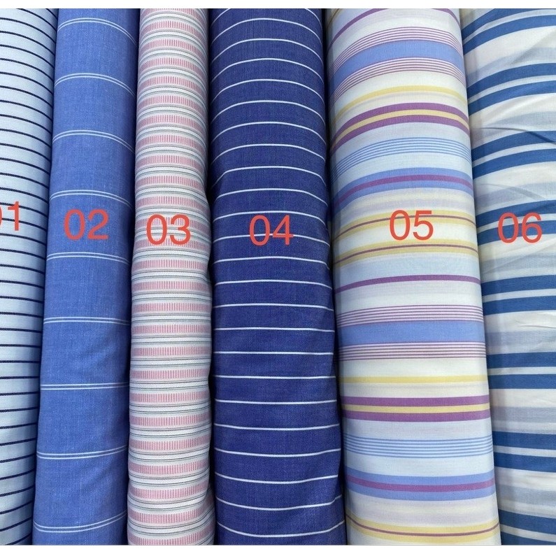 kain katun italy salur kemeja gamis atasan tunik dll