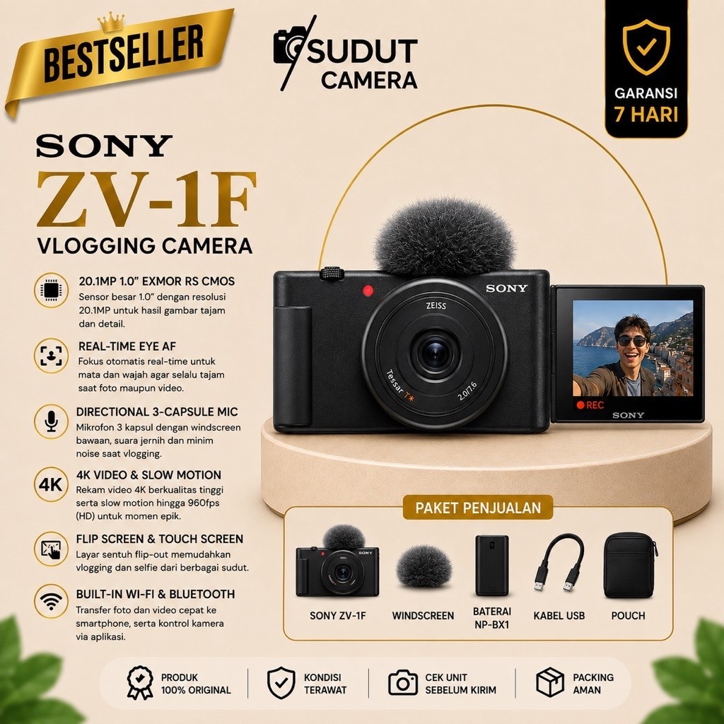 Sony ZV-1F | Kamera Vlog Sony Zv1f murah