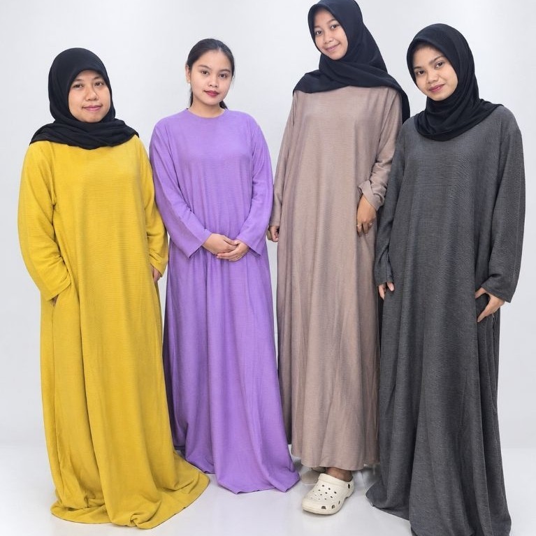 Gamis Daily Rib Knit Santai Jumbo